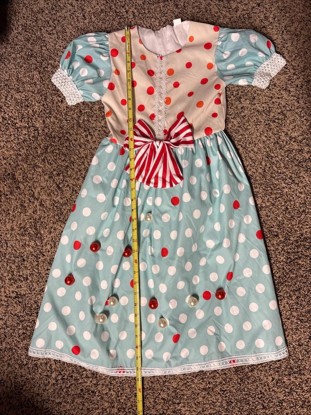 Joketiger Girls Size 8 Short Sleeve Dress Halloween Christmas Polka Dots Party